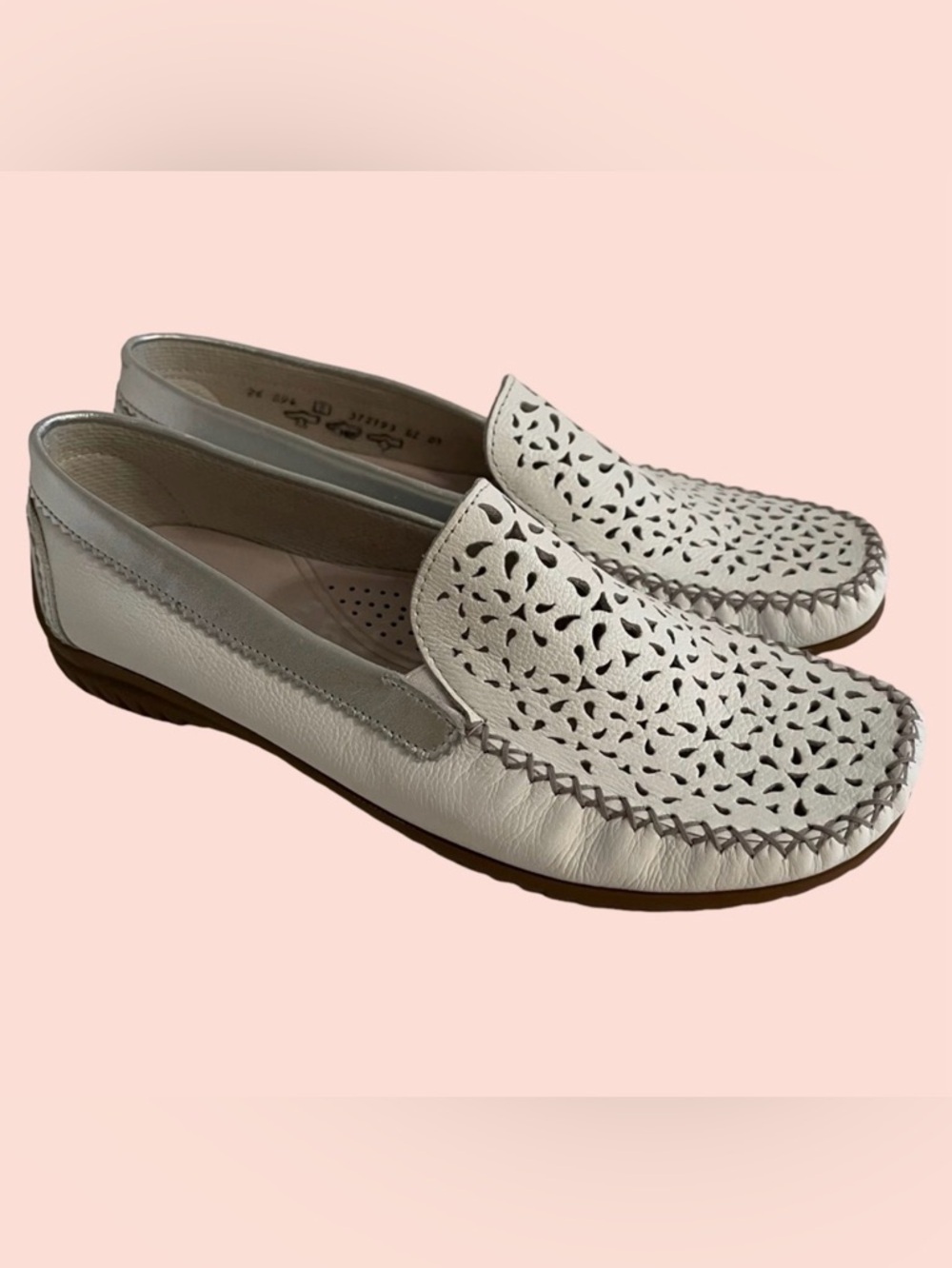 Gabor White Nubuck "Sharona California" Loafers G5 (38/7.5) NEW